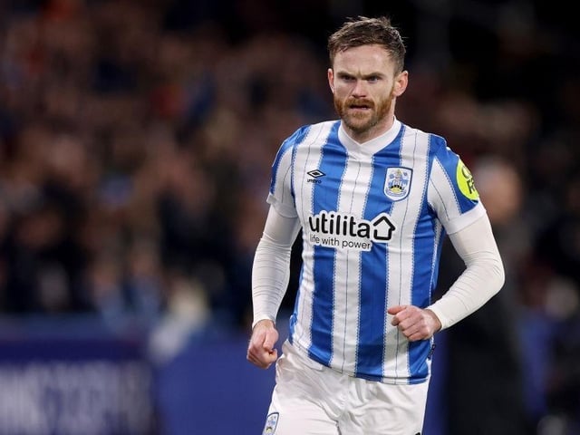 HUDDERSFIELD, ENGLAND - MARCH 04:  Oliver Turton of Huddersfield Town AFC during the Sky Bet League One match between Huddersfield Town AFC and Wrexham AFC at John Smith's Stadium on March 04, 2025 in Huddersfield, England. (Photo by Carl Recine/Getty Images) : 76.5%