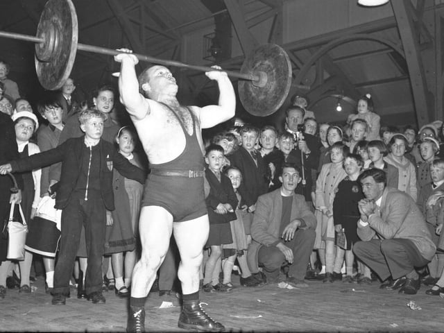 Merry Comrades Christmas Bazaar at the Drill Hall, Clare Street, Northampton, November 9, 1957