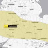 The weather warning stretches across Northamptonshire