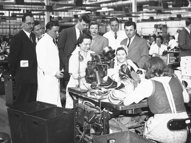Visit to a shoe factory in Northampton, date unknown