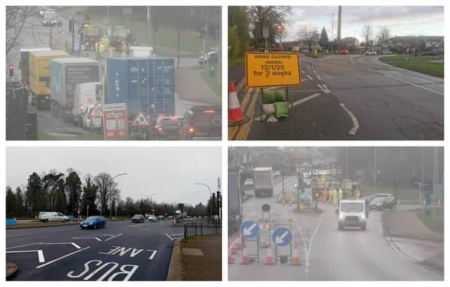 There are several road and gas works taking place across Northampton, which are causing delays for motorists.