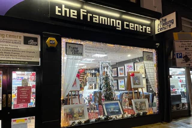 The Framing Centre's 2021 Christmas window display, pictured, was the only winner from the town and was among a total of 12 winners across the county.