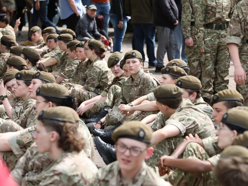 Kettering town centre: crowds line town centre to welcome The Royal Anglian Regiment for Armed Forces Day parade /National World