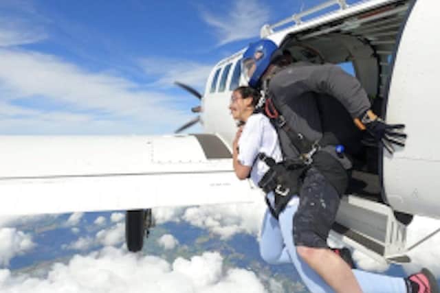 Ines Raimundo, who works at Amazon in Daventry, took part in a fundraising sky dive