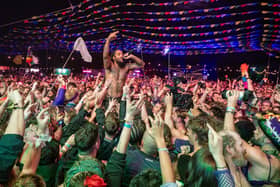 Bob Vylan headlining the Solasta stage at the Shambala Festival on Friday, August 28, 2026. Photo by David Jackson.