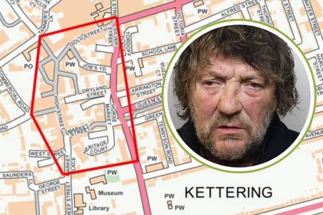 Thomas Murray, of Saunders Close, Kettering has been banned from parts of Kettering town centre for five years /Northants Police