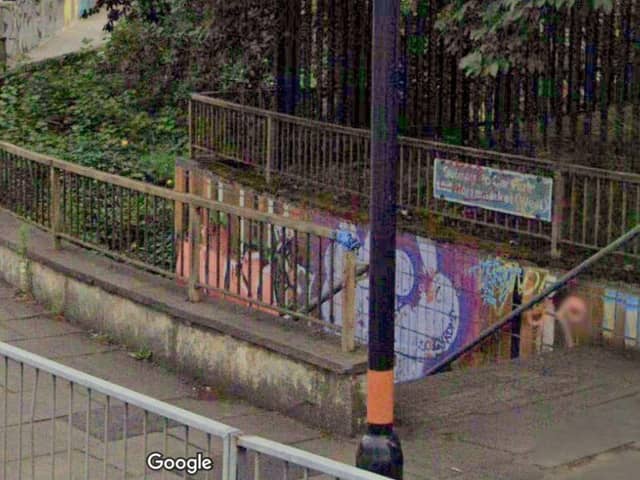 A woman in her 30s was walking through the underpass from the direction of Upper Bath Street, when she was approached by two men.