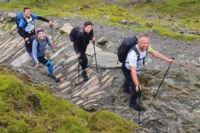 Last year’s Cynthia Spencer Hospice Three Peaks Challenge team, including Michelle and Neil