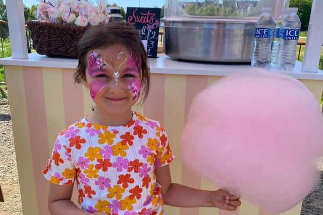 Operating from a portable sweet cart, business owner Maddy Spedding can be privately hired for any event.