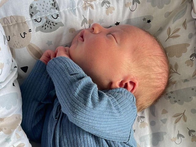 Thomas Jack born at 10.29am on March 20, weighing 8lbs 8oz.