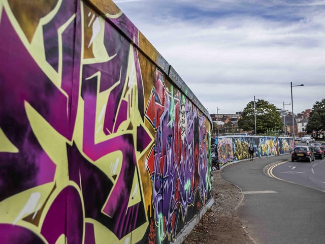 Some of the UK's top graffiti artists sprayed walls and boards in Sol Central, Green Street and St Peter’s Way with the intention to increase community pride and reduce crime