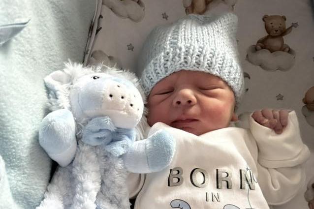 Ollie born at 2.12am on April 23 at home, weighing 6lbs 9oz.