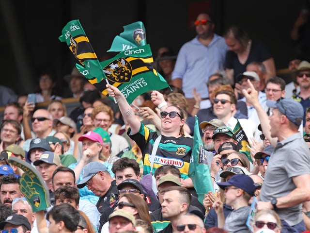 Saints fans at Twickenham on Saturday June 20