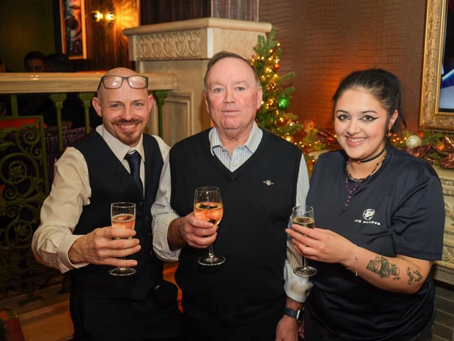 General Manager Paul Keen with Gary McManus and Assistant Manager Jameelah Arthurs
