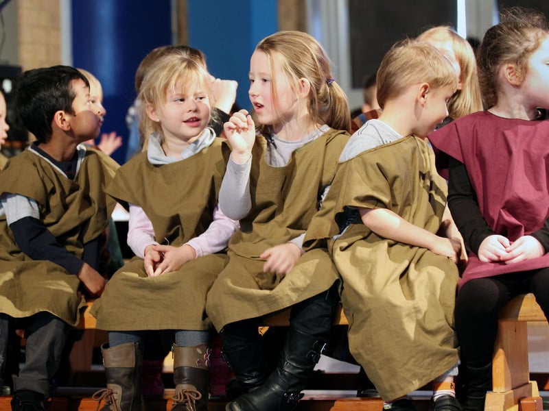 Hunsbury Park Primary pupils prepare for a nativity performance.