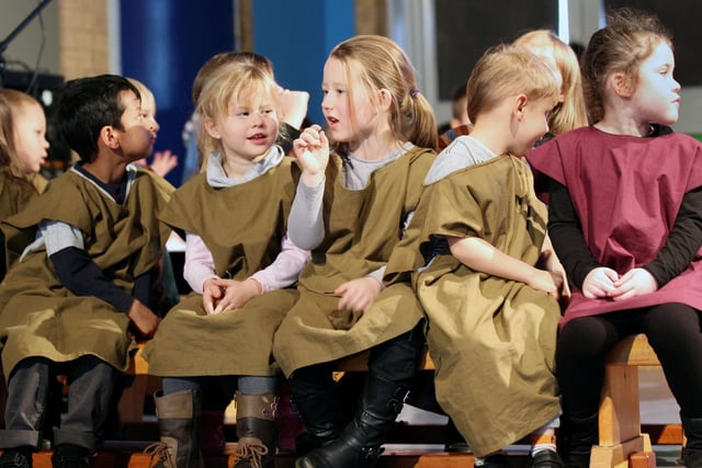 Hunsbury Park Primary pupils prepare for a nativity performance.