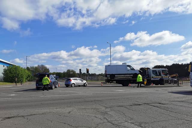 The incident happened at the Lodge Way junction on Harlestone Road