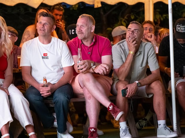 Football fans watching England vs Norway in the garden of The Black Prince in Northampton on Saturdy, July 11, 2026. Photo by David Jackson.