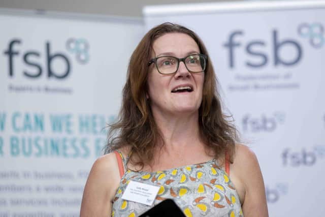 Sally Wood, pictured, is the FSB area leader for Northamptonshire, Leicestershire and Rutland. She was pleased to welcome so many of the winners and finalists to NatWest on Wednesday evening (August 31).