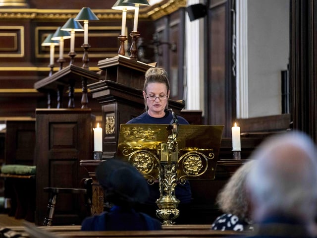 Everyone gathered to remember the victims of fatal knife crime attacks and to mark one year since the Knife Angel visited Northamptonshire.
