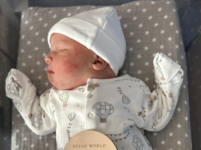 Reign Don Tommie born at 12.39am on April 8 at Northampton General Hospital, weighing 8lbs 15oz.