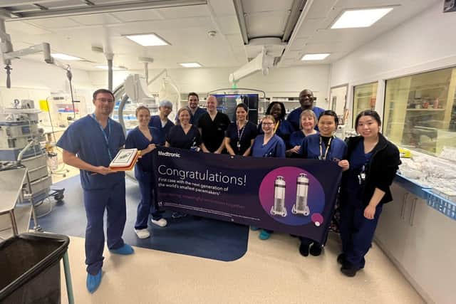 The NGH Heart Centre team celebrating fitting the new device.