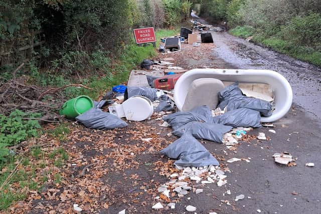 Some of the rubbish found dumped across the county border