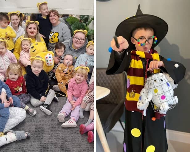 Northampton youngsters dressed up in Pudsey themed outfits for Children in Need.