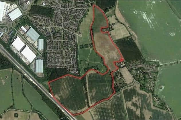 Plans submitted to build 900 'high-quality' new homes on land the size of 80 football pitches in Northampton 