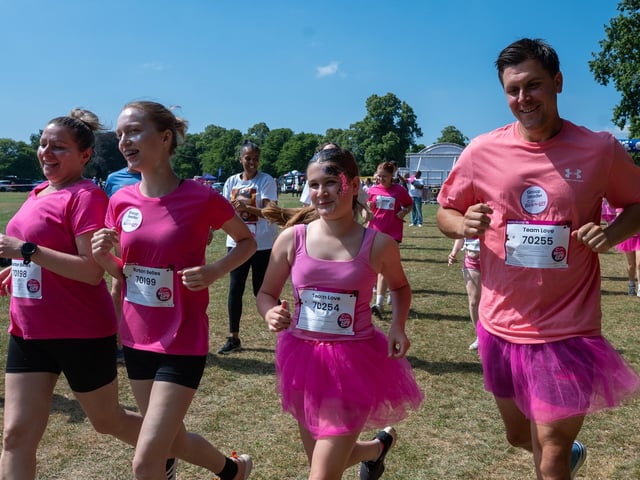 Runners taking part in the Pretty Muddy Race For Life at Abington Park in Northampton on Saturday, July, 11, 20026. Photo by David Jackson.