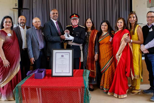 Northampton Indian Hindu Welfare organisation receives the Queen's Award for Voluntary Service. Photo by Ketan Photography.