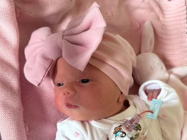 Evie Jayne was born at 6.54pm on August 27 at Northampton General Hospital, weighing 6lbs 13oz.