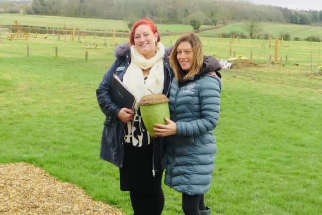 Independent celebrant Esther Diane and co-founder of The Windmills Natural Green Burial Ground, Jo Painter.