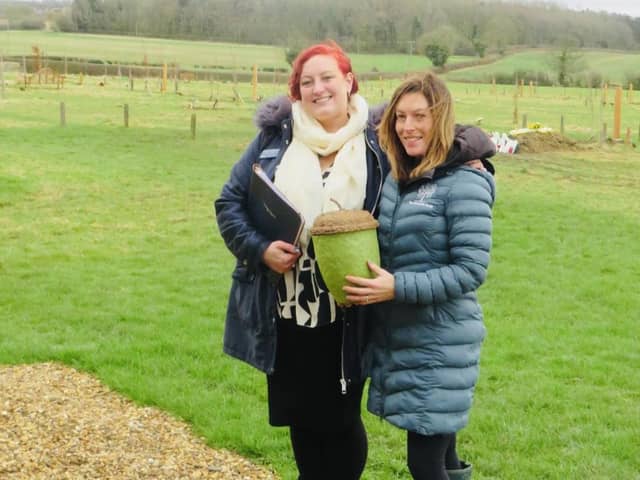 Independent celebrant Esther Diane and co-founder of The Windmills Natural Green Burial Ground, Jo Painter.