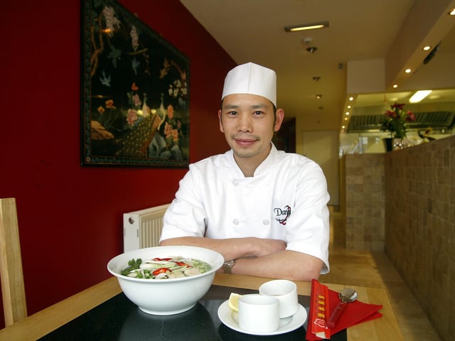 Dang's Vietnamese Cuisine, Wellingborough Road. Chef Ducvan Dang with one of his dishes, pictured in 2007
