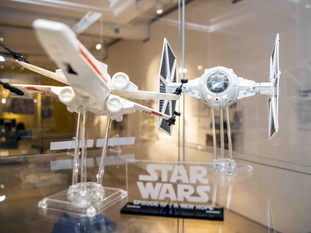 Matt’s collection includes models of futuristic craft seen in the Star Wars movies
