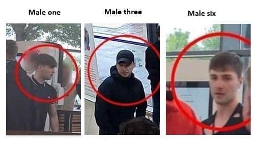 Do you recognise any of these men? Photo: Northamptonshire Police.