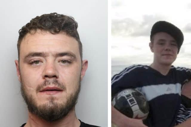 Connor McIntyre's mugshot as issued by police today and (right) Connor after his high court victory in 2009. Image: NW