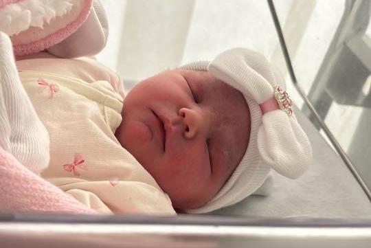 Isabella-Rose born at 05.50am on January 19 at Northampton General Hospital, weighing 7lbs 8oz.