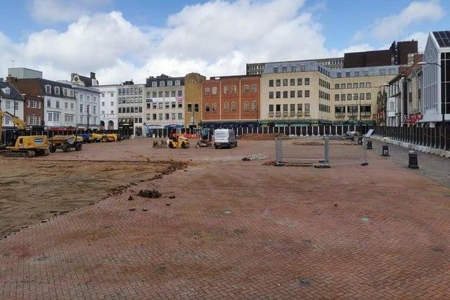 Here's how the site was looking at the end of March.