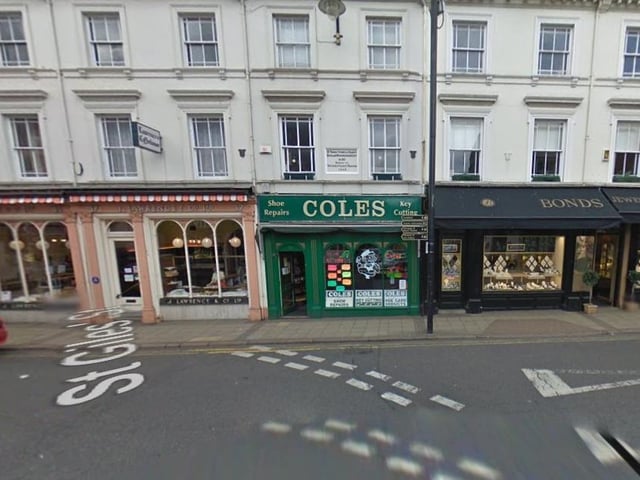St Giles Street. The well-known Lawrence's bakery (left) before it closed down in 2017. Pub landlords, Craig Ryan and Martyn Edwards - who run The Edge of Town and Bat and Wickets - bought the premises to resurrect the iconic cafe. It reopened in February 2023 after six years of closure. Bonds jewellers (right) is still going strong to this day.