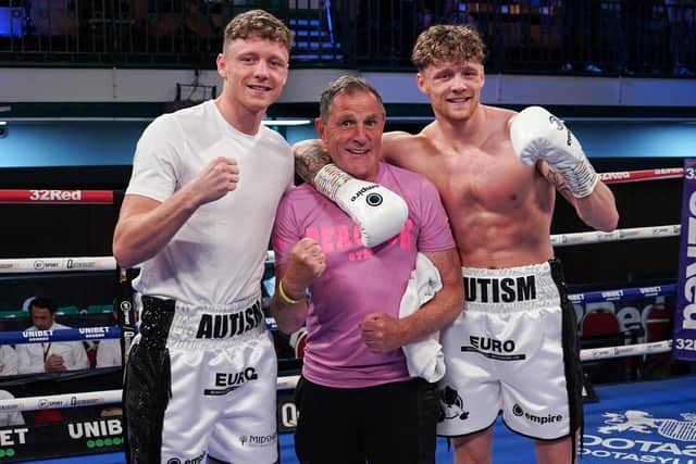 Carl and Ben Fail with Far Cotton ABC coach John Daly (Picture: Stephen Dunkley / Queensberry Promotions)