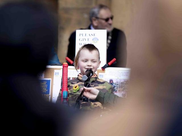 Hundreds attended to commemorate one year since the invasion of Ukraine on February 24, 2022.