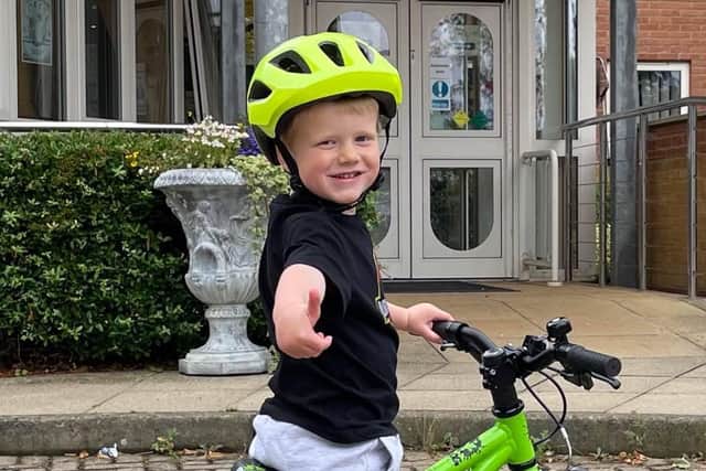 Cooper Tapp who has just turned three will be taking part in the fundraiser this weekend.