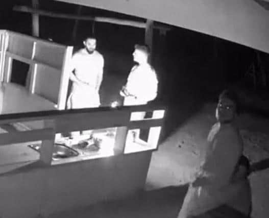 Four individuals have been captured on CCTV setting fire to the new playground equipment in Salcey Forest.