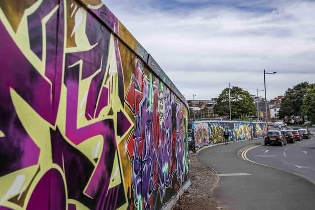 The Wall Games created bright and colourful murals on designated areas and buildings. Photo: Kirsty Edmonds.