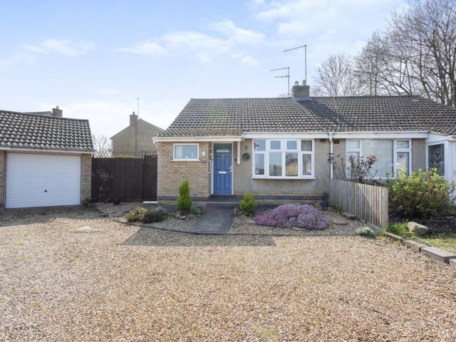 Two bedroom semi-detached bungalow on the market with Purple Bricks and Rightmove, with a guide price of £225,000