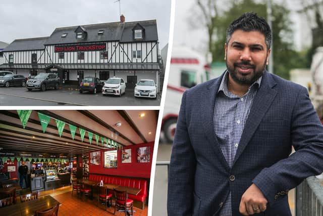 Ali Sadrundin owns the Red Lion truck stop, which has been named the best in Europe.