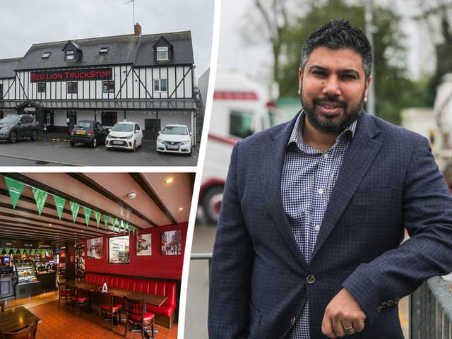 Ali Sadrundin owns the Red Lion truck stop, which has been named the best in Europe.