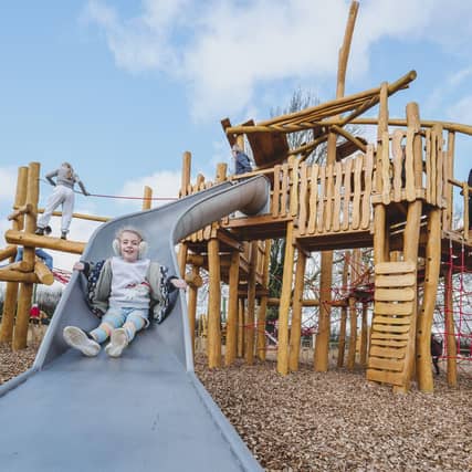 The play area features areas for both younger and older children.
